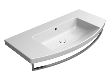 NORM 100X52 - Single ceramic washbasin with towel rail by GSI ceramica - view 2